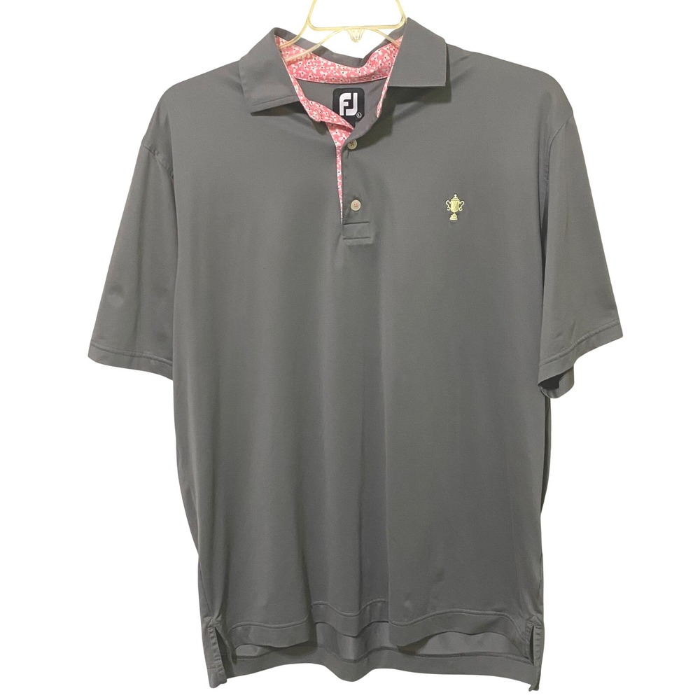 FootJoy Mens Polo Golf Shirt L Gray‎ Trophy Athleisure Athletic Sporty Preppy